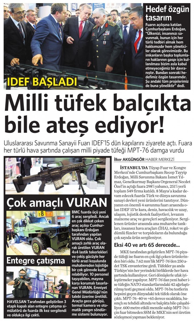 6 Mayıs 2015 Vatan Gazetesi 12. sayfa